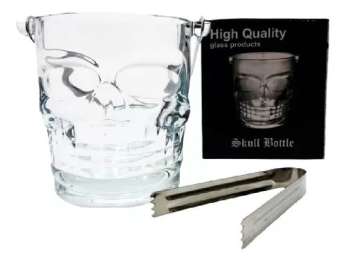 Hielera De Cristal Skull Rock Style Calavera 15 Cm Alto Pinz.