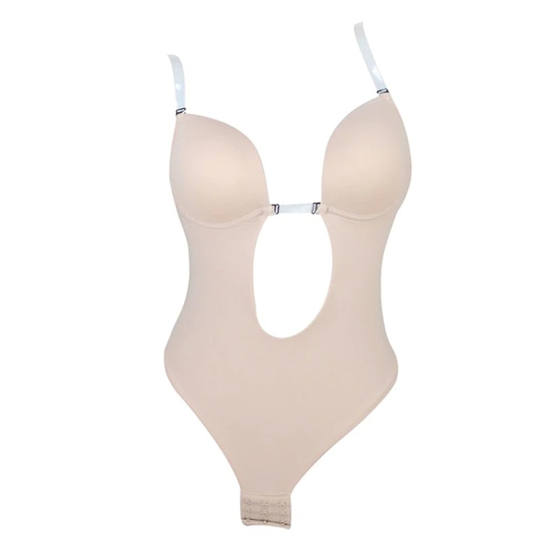 Brasier Bodysuit Escote Profundo U-pluge Sin Espalda