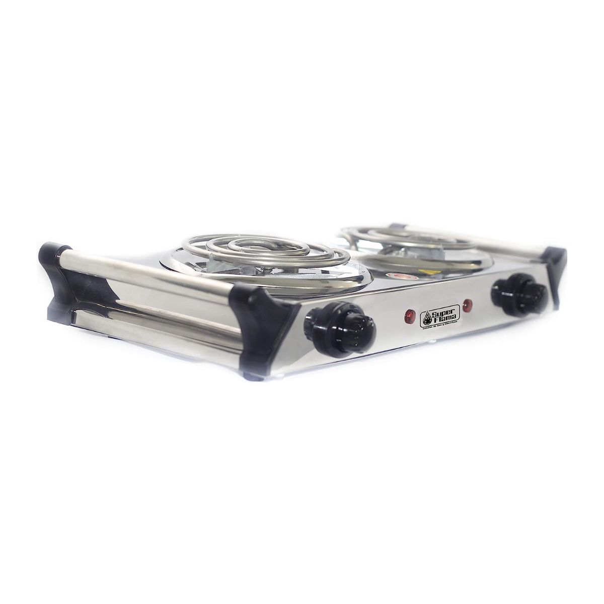 Parrilla eléctrica de 2 resistencias con termostato y asas acero inox de 54" marca supra.