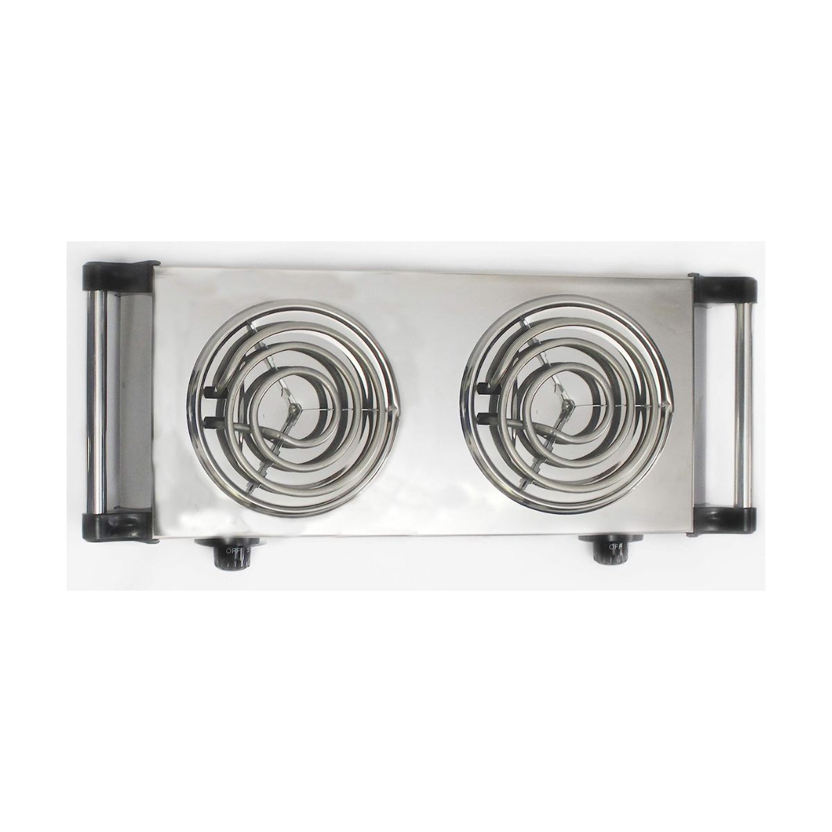 Parrilla eléctrica de 2 resistencias con termostato y asas acero inox de 54" marca supra.