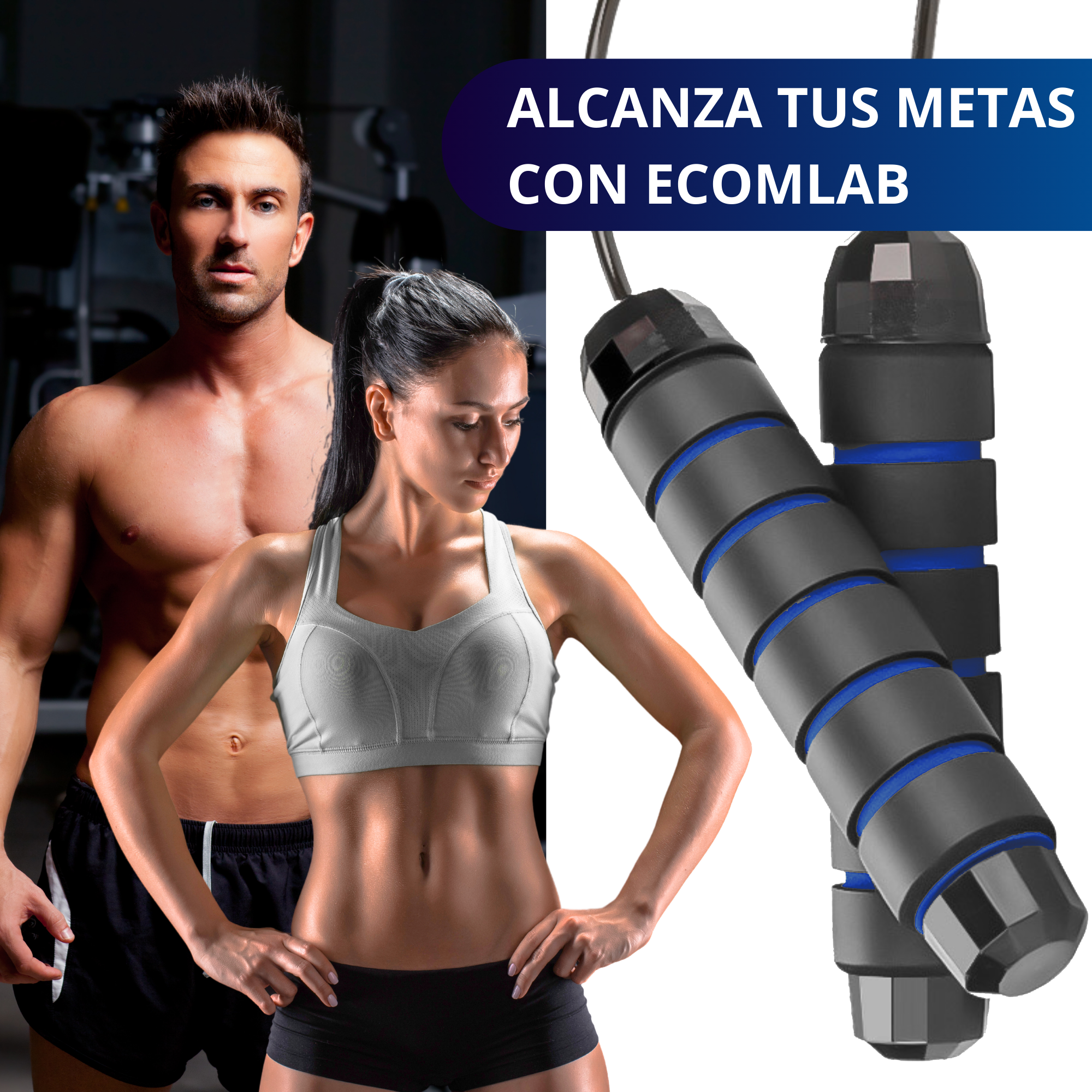 Cuerda Para Saltar Profesional Ecomlab Cuerda Acero Crossfit Color Azul.