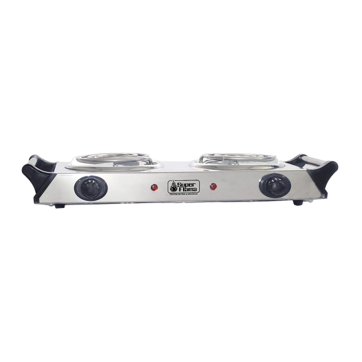 Parrilla eléctrica de 2 resistencias con termostato y asas acero inox de 54" marca supra.