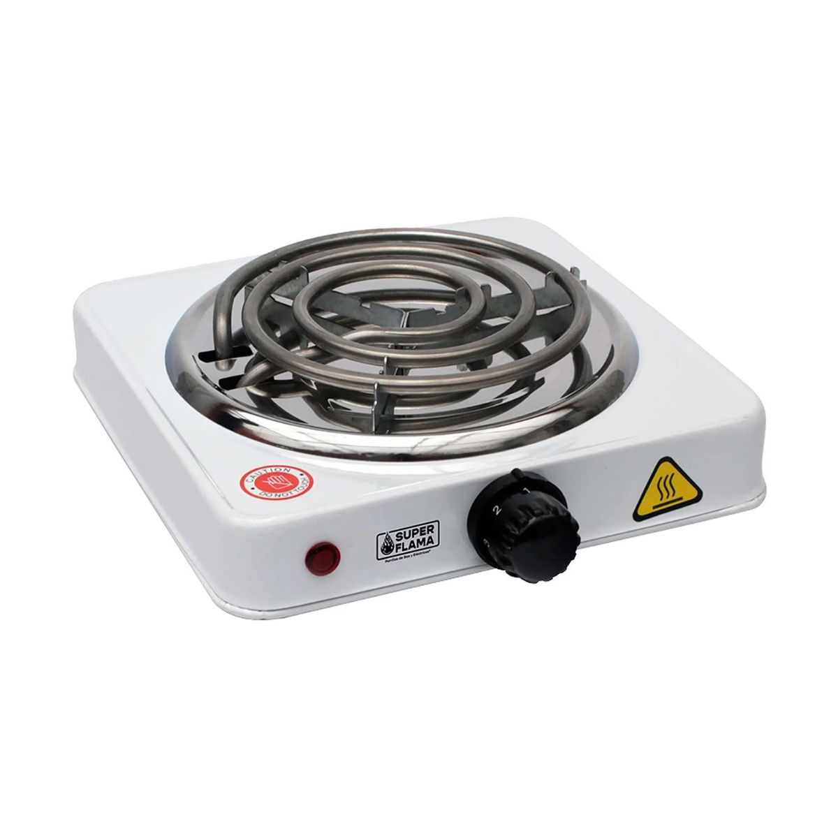 Parrilla eléctrica de 1 resistencia con termostato de 21cm marca superflama.