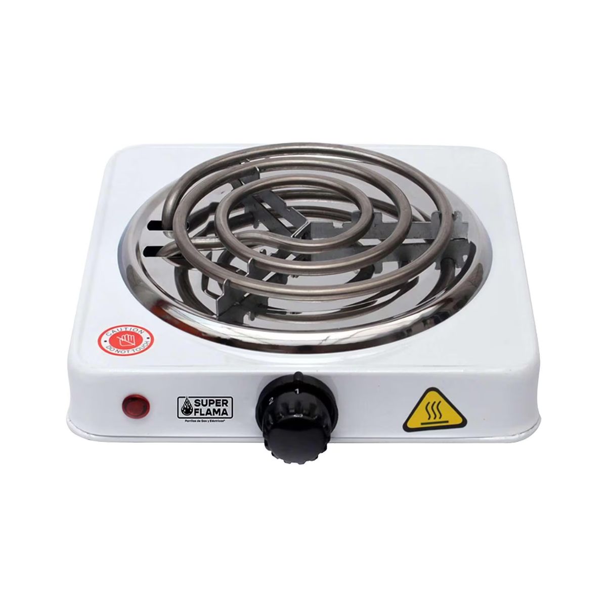 Parrilla eléctrica de 1 resistencia con termostato de 21cm marca superflama.