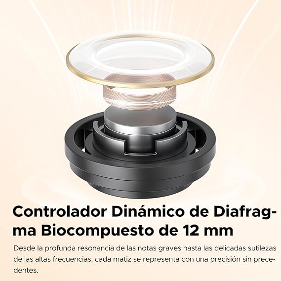 SoundPEATS Clear Audífonos Inalámbricos Bluetooth 5.3, Controladores de 12 mm y Doble Micrófono ENC para Llamadas Claras Modo de Juego 40 Horas de Tiempo de Reproducción Control de Aplicación.