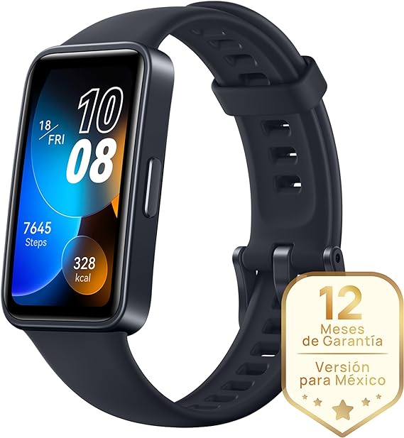 HUAWEI Band 8 (Garantía en México), Smartwatch Larga Duración de 2 semanas, SMS/Whatsapp de Respuesta rápida, Banda Inteligente, Compatible con Android & iOS, Negro.