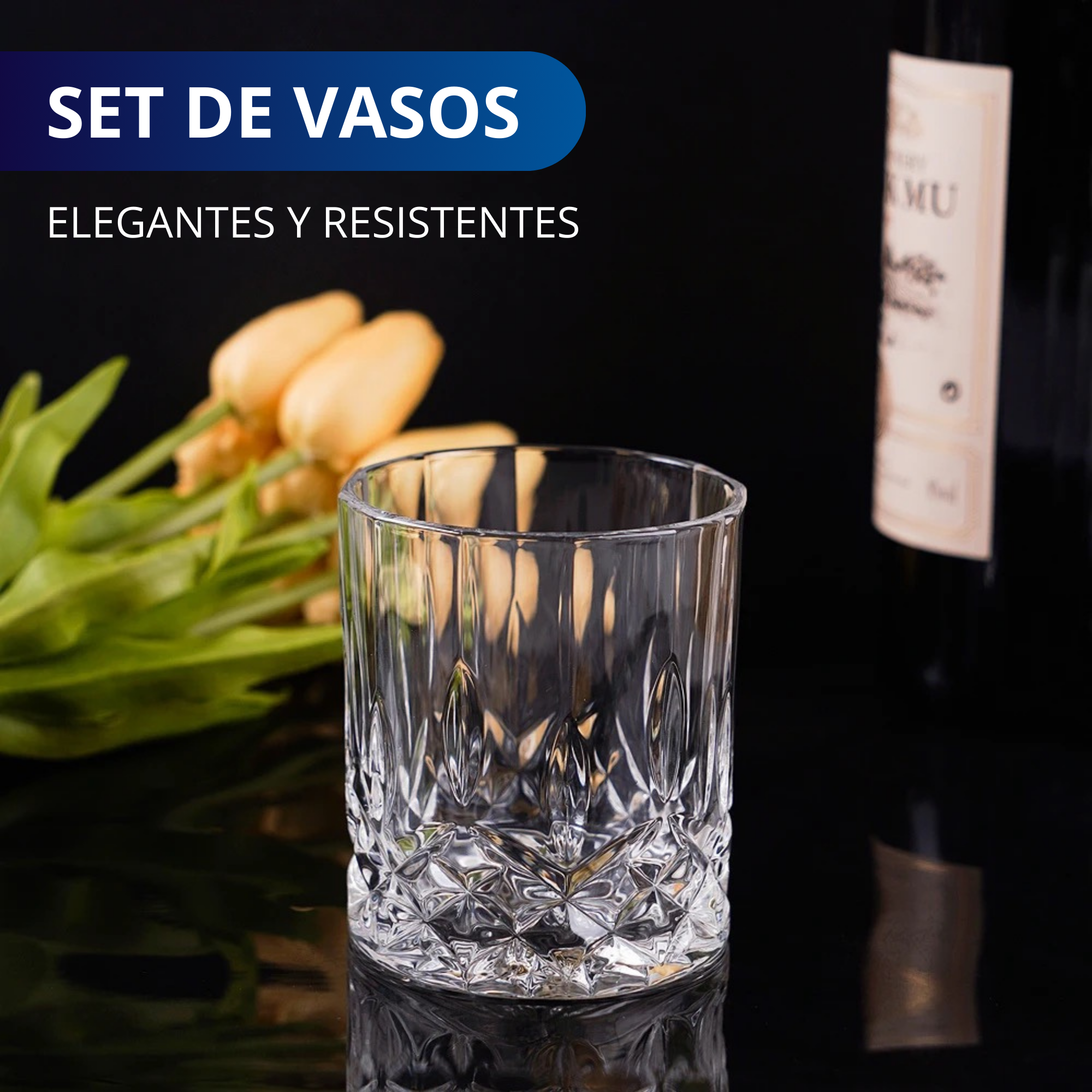 Vasos De Vidrio Whiskey Ecomlab Old Fashion Juego de 6 Pcs.