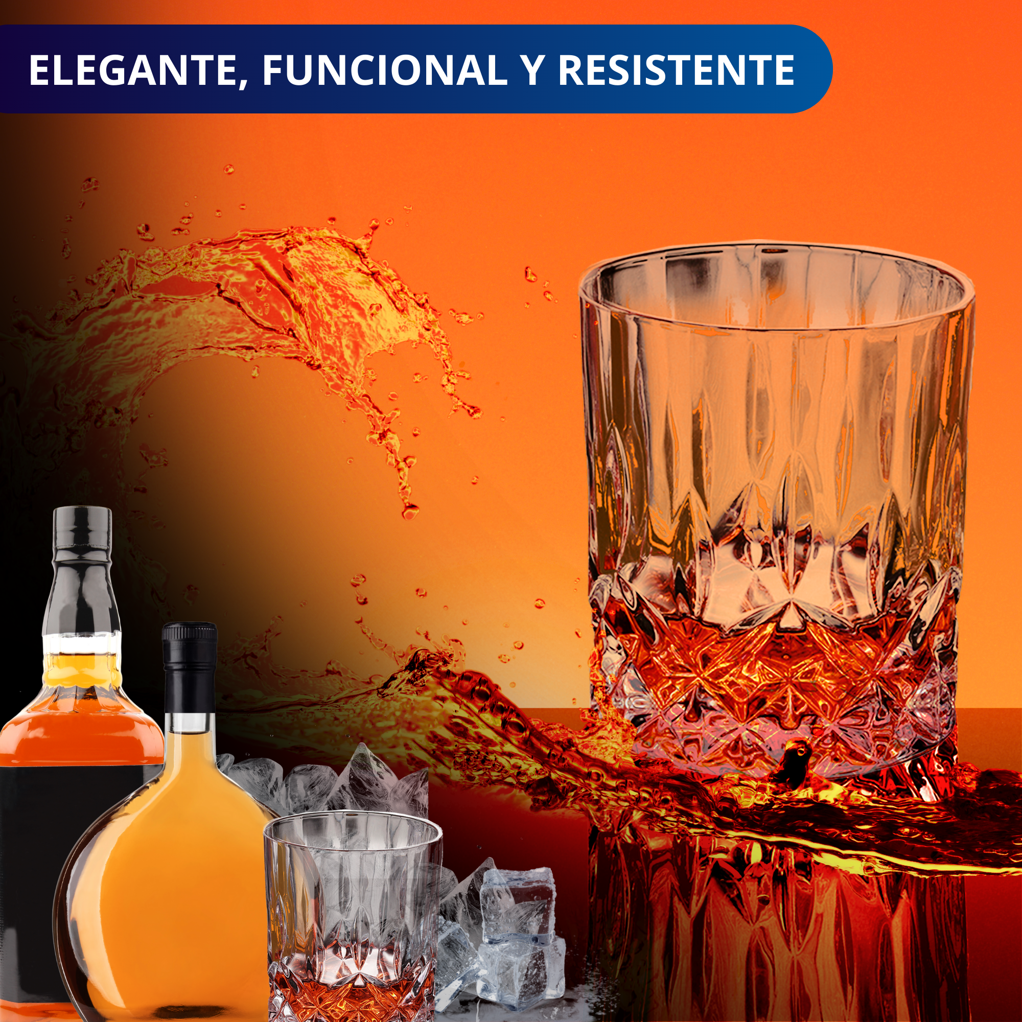Vasos De Vidrio Whiskey Ecomlab Old Fashion Juego de 6 Pcs.