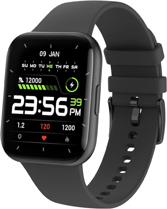 Smartwatch Reloj Inteligente,Salandens 1.72" Hombre Mujer Pulsera Inteligente, Pantalla Táctil Completa Impermeable IP68, Con Pulsómetro y Presión Arterial, Monitor de Calorías,Sueño,Podómetro,Relojes Deportes GPS Monitor de Pasos,Notificaciones Inteligentes, Banda Inteligente para Hombres, Mujeres Compatible con IOS, Android. (Negro).