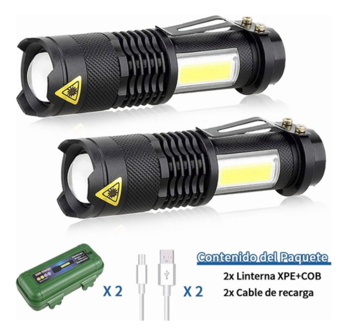 Linterna Militar Portátil Lámpara Táctica 1200 Lm 2 Piezas, Color de la luz Blanco