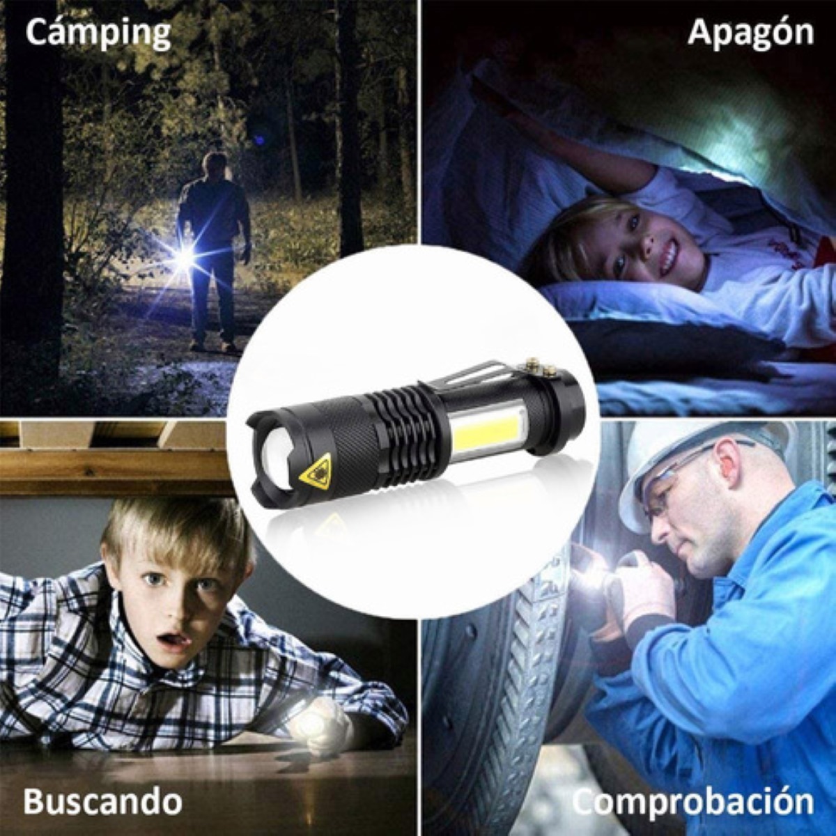 Linterna Militar Portátil Lámpara Táctica 1200 Lm 2 Piezas, Color de la luz Blanco