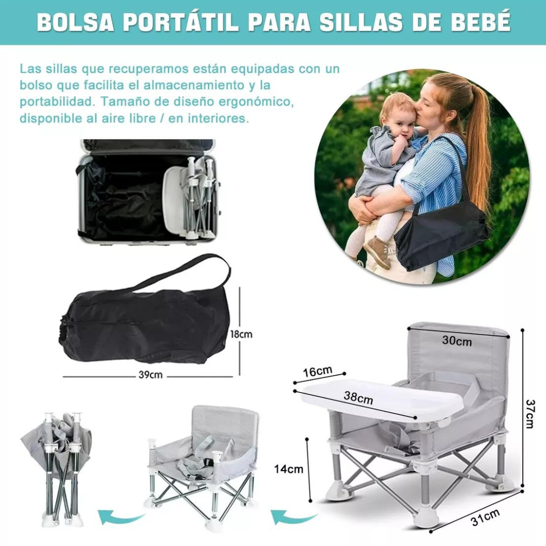 silla periquera para bebé plegable y portable.
