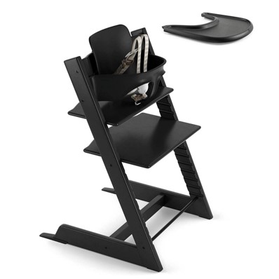 Bundle Stokke Tripp Trapp Baby Set Tray y Arnes Negro.