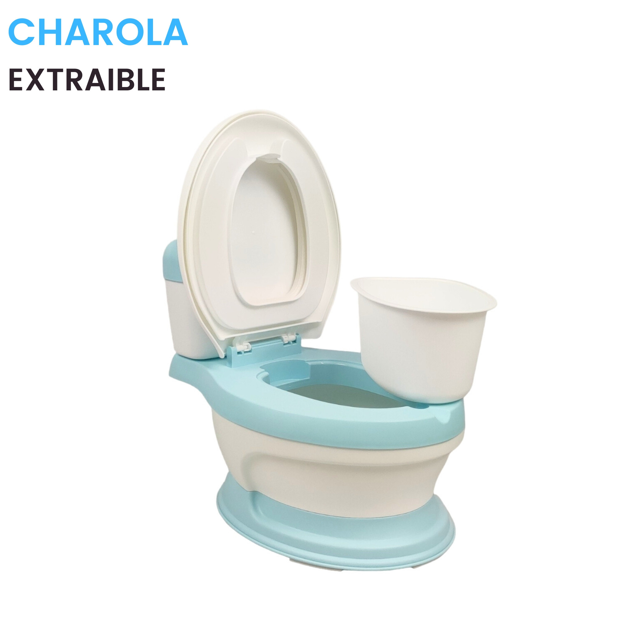 Baño entrenador Acojinado con Sonido y Antiderrapante - Azul.