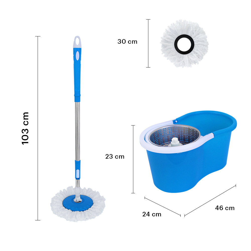 AGBOX Trapeador Giratorio Spin Mop 360° Sistema De LimpiezaAzul AG-SPINMOPAB.