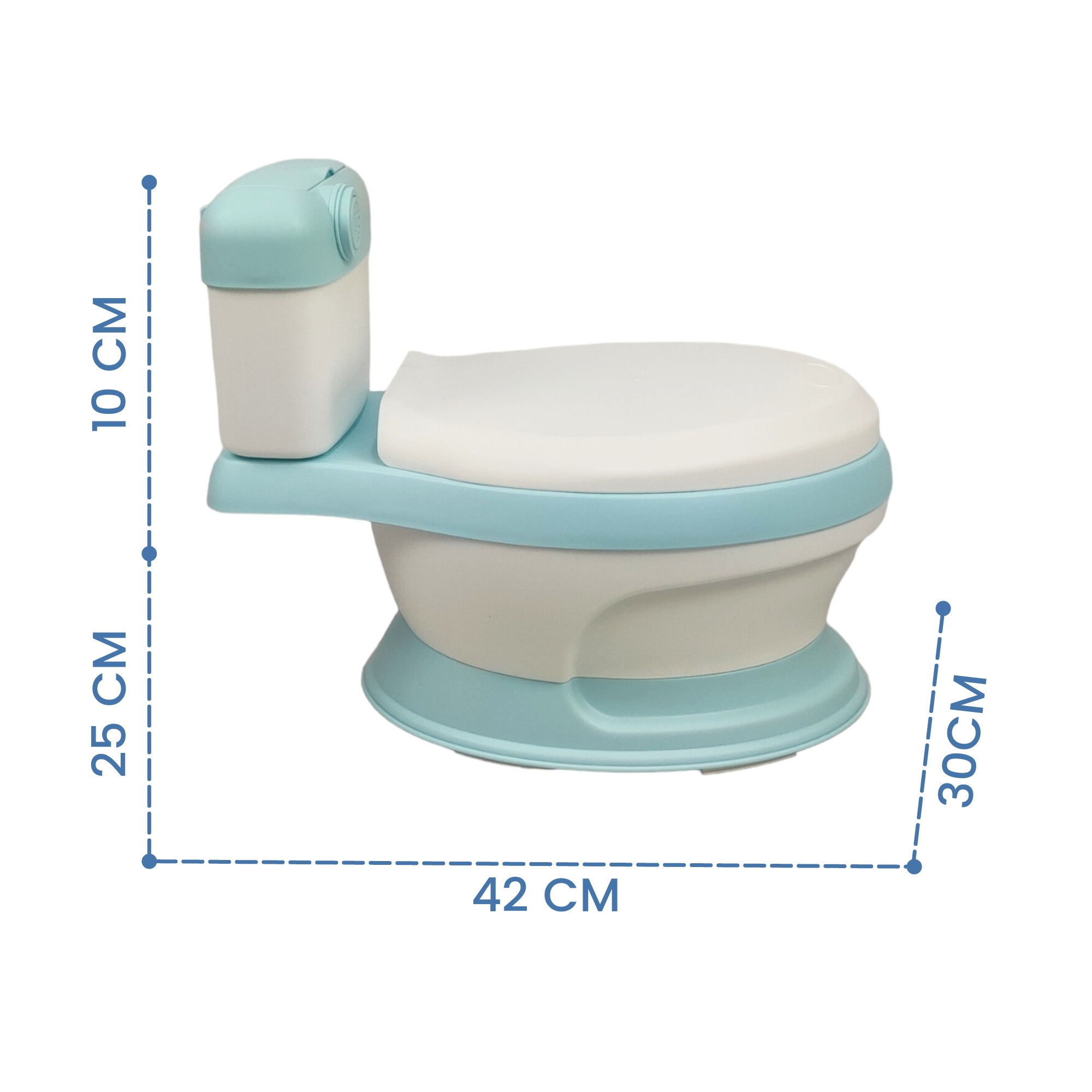 Baño entrenador Acojinado con Sonido y Antiderrapante - Azul.