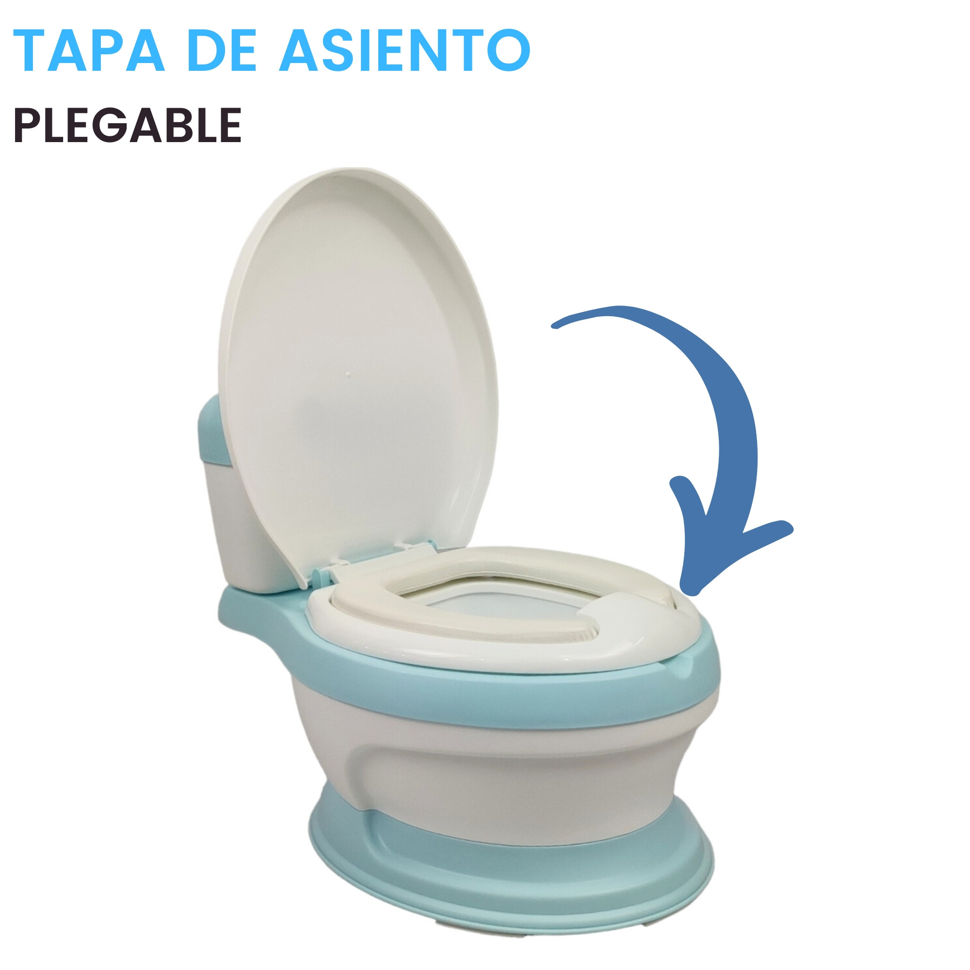 Baño entrenador Acojinado con Sonido y Antiderrapante - Azul.