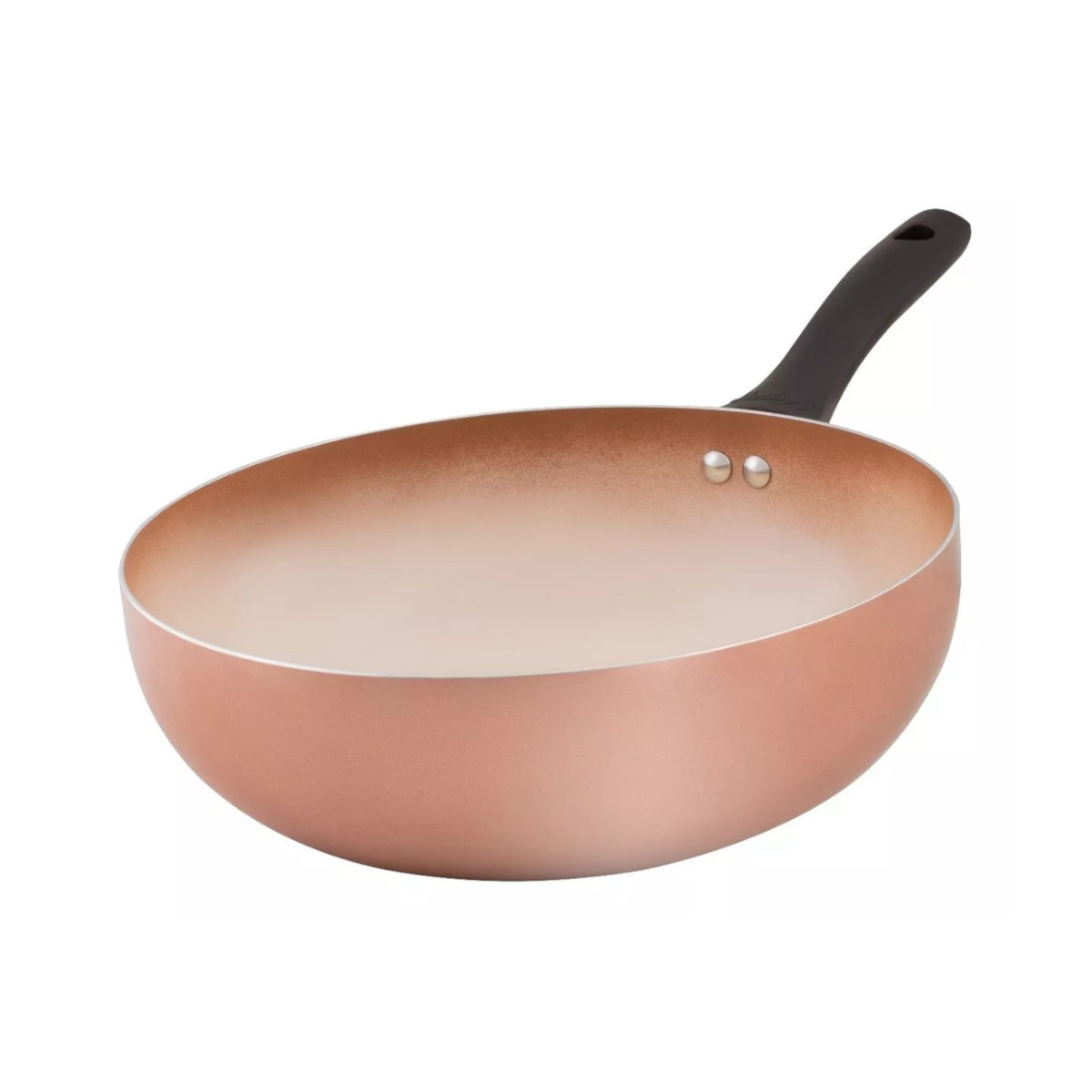 Wok HUDSON 28cm Aluminio espesor 2mm 3 capas Antiadherente cerámico Color Cobre.