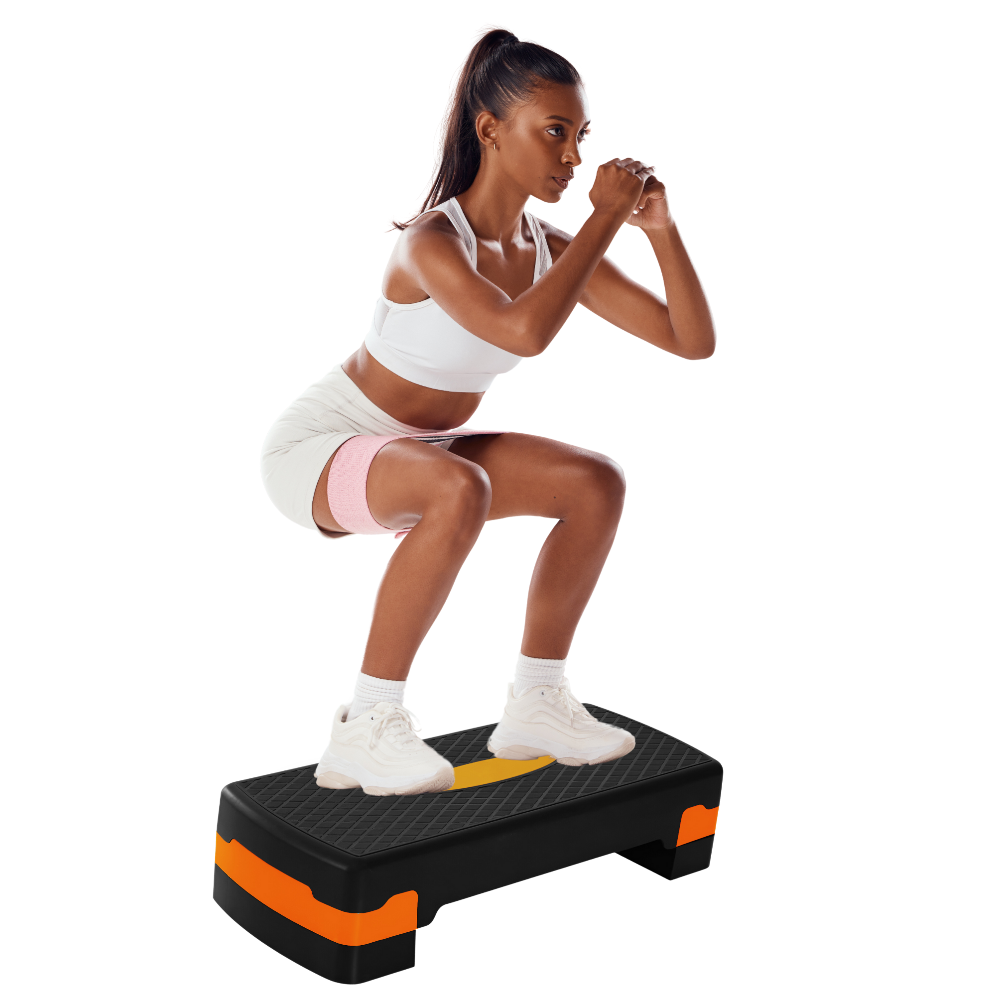 Banco Step Para Ejercicio Ecomlab Crossfit Fitness Ajustable Color Naranja.