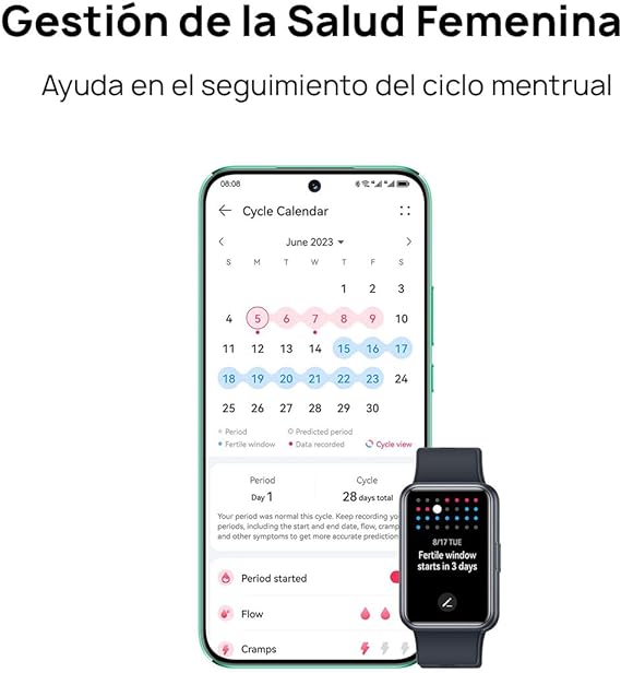  HUAWEI Watch Fit Special Edition (GPS) (Garantía en México), Pantalla AMOLED 1.64，Larga Duración de 9 dias, SMS/Whatsapp de Respuesta rápida, Banda Inteligente, Compatible con Android & iOS, Rosa.