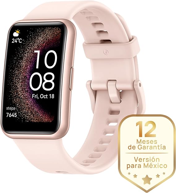 HUAWEI Watch Fit Special Edition (GPS) (Garantía en México), Pantalla AMOLED 1.64，Larga Duración de 9 dias, SMS/Whatsapp de Respuesta rápida, Banda Inteligente, Compatible con Android & iOS, Rosa.