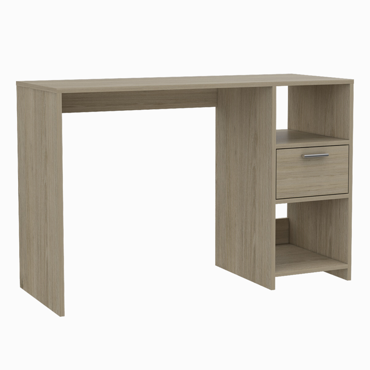 ESCRITORIO ARMABLE IDEAL PARA OFICINA O EL HOME OFFICE CON DOS ENTREPAÑOS Y UN CAJON .