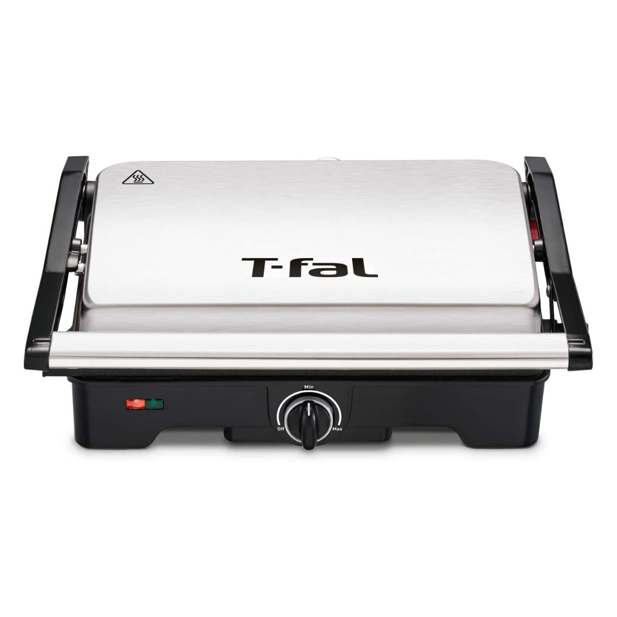 Parrilla panini 2 en 1 t-fal sw332dmx acero inoxidable antiadherente.
