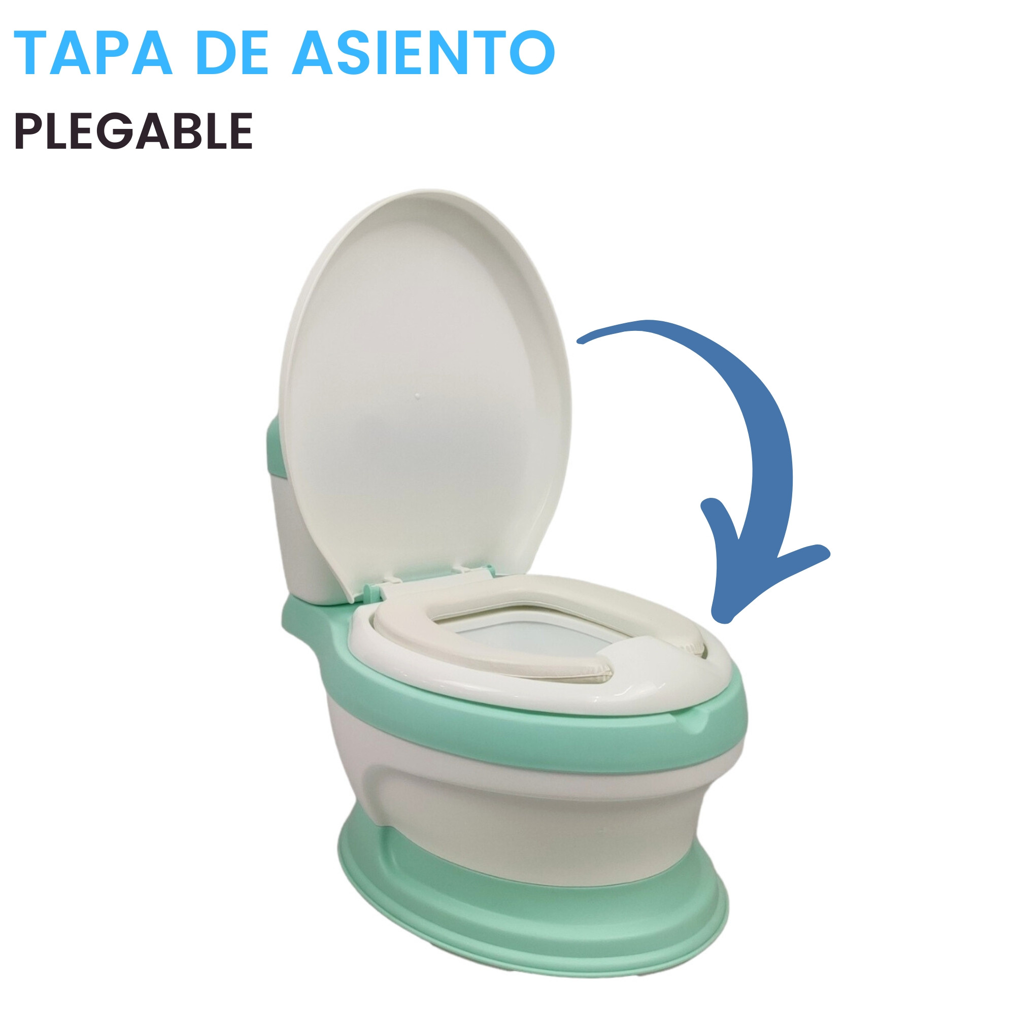Baño entrenador Acojinado con Sonido y Antiderrapante - Verde.