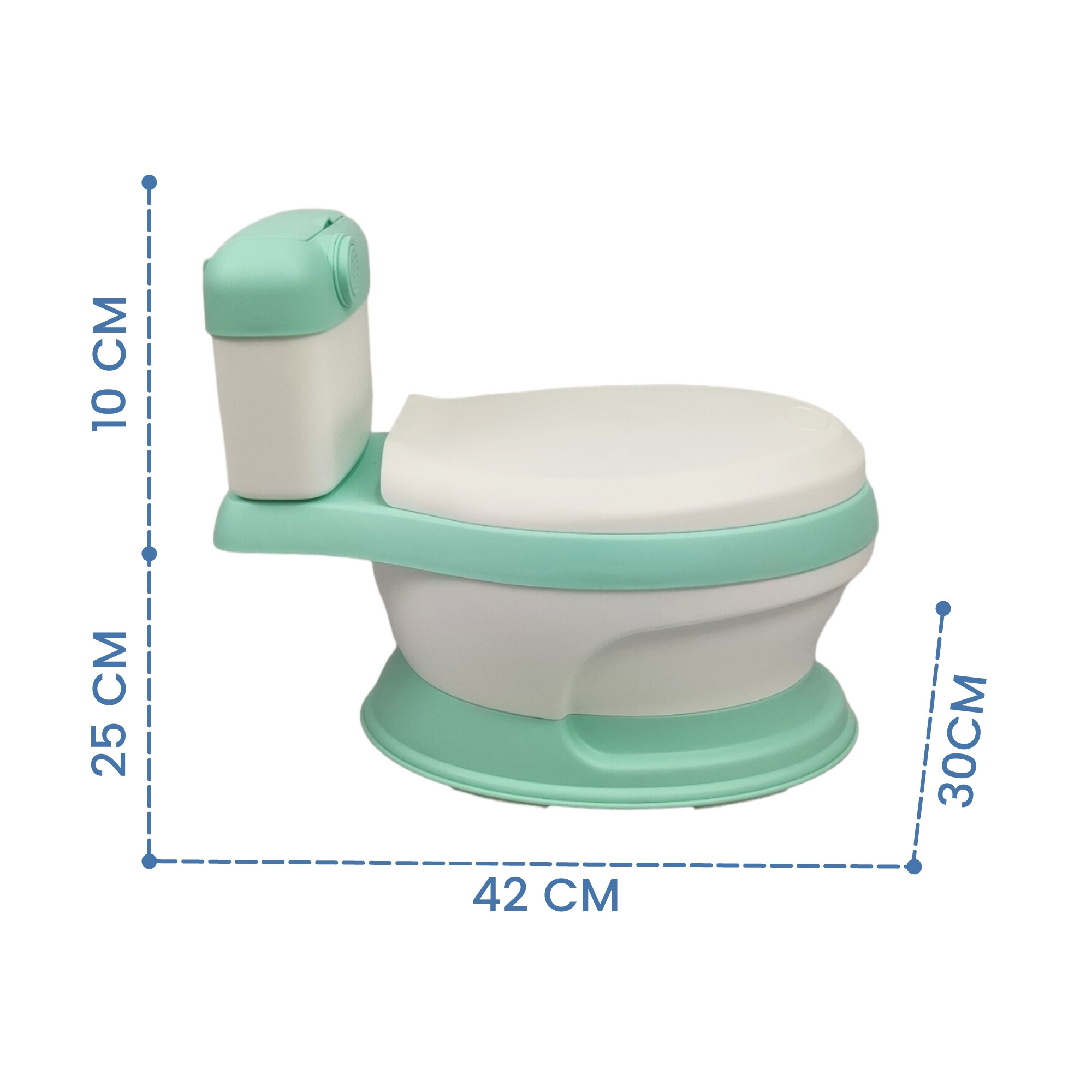 Baño entrenador Acojinado con Sonido y Antiderrapante - Verde.