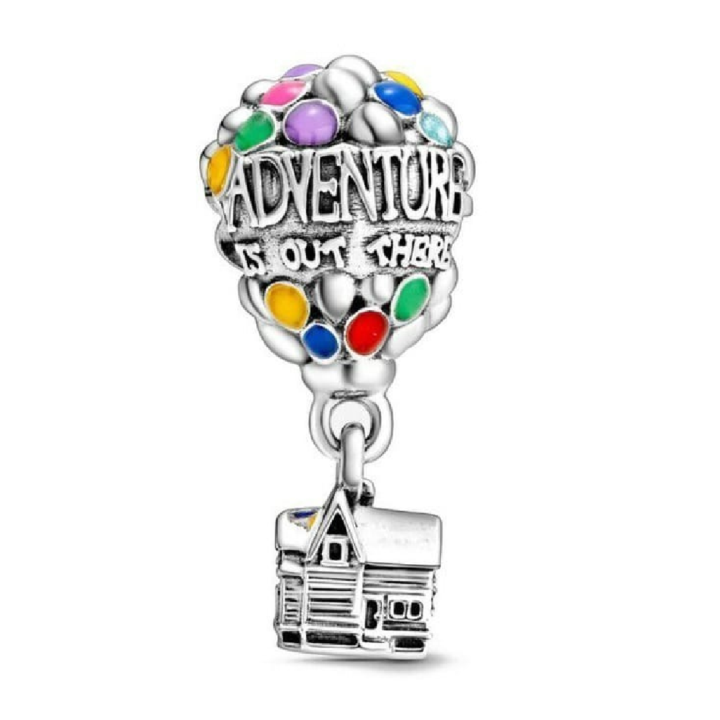 Charm Plata 925 Dije Casa Globos up Moda abalorio Compatible Pulsera