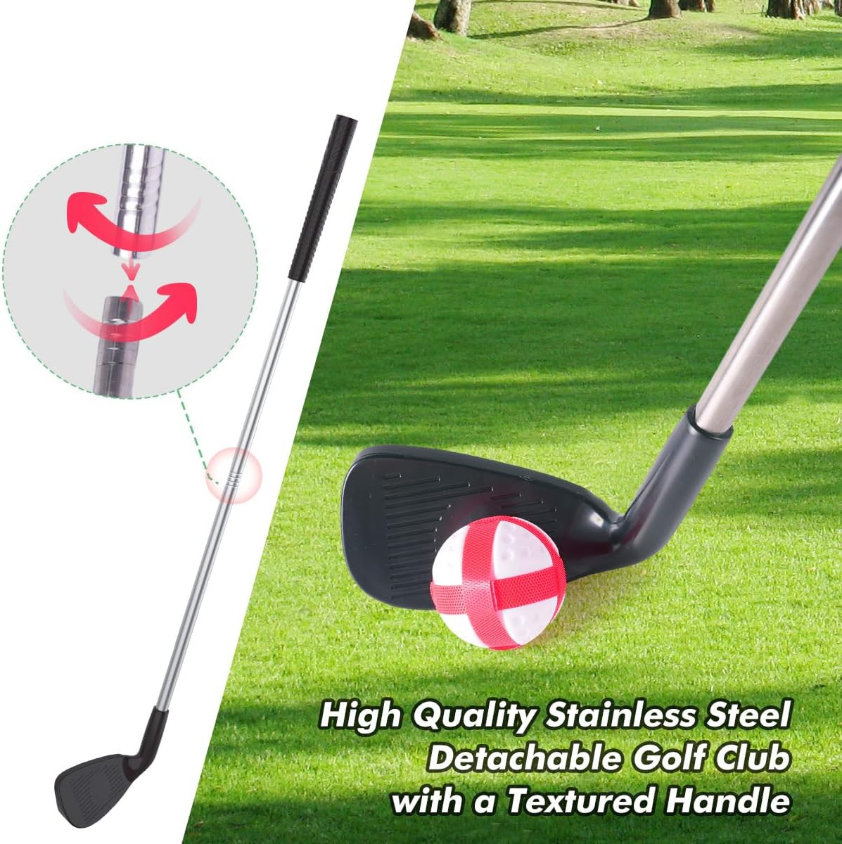 Juego de Golf para Niños con Tapete para Interiores con Pelotas - Verde.