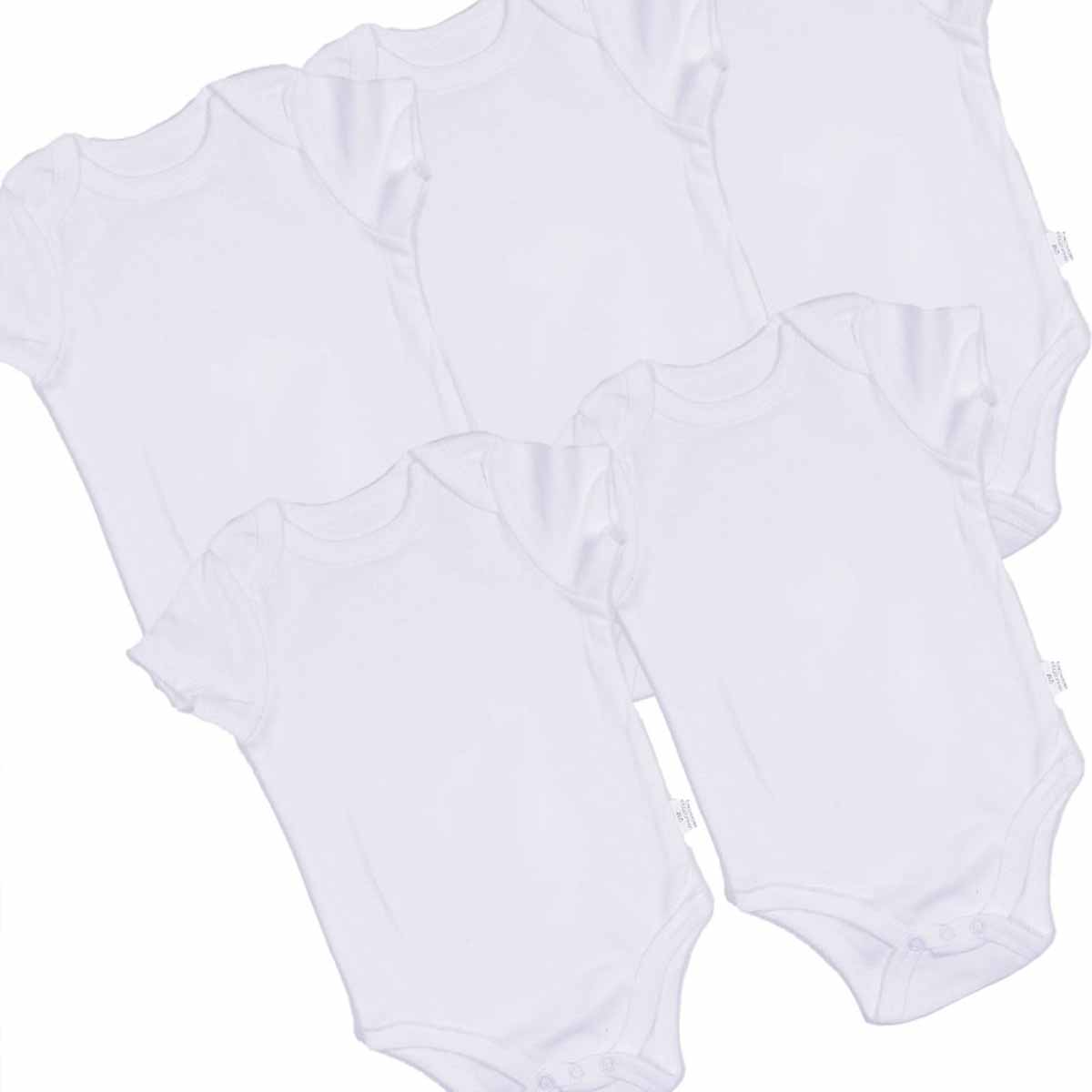 Kit de 5 Pañaleros Body Manga Corta para Niño Bebe Unisex