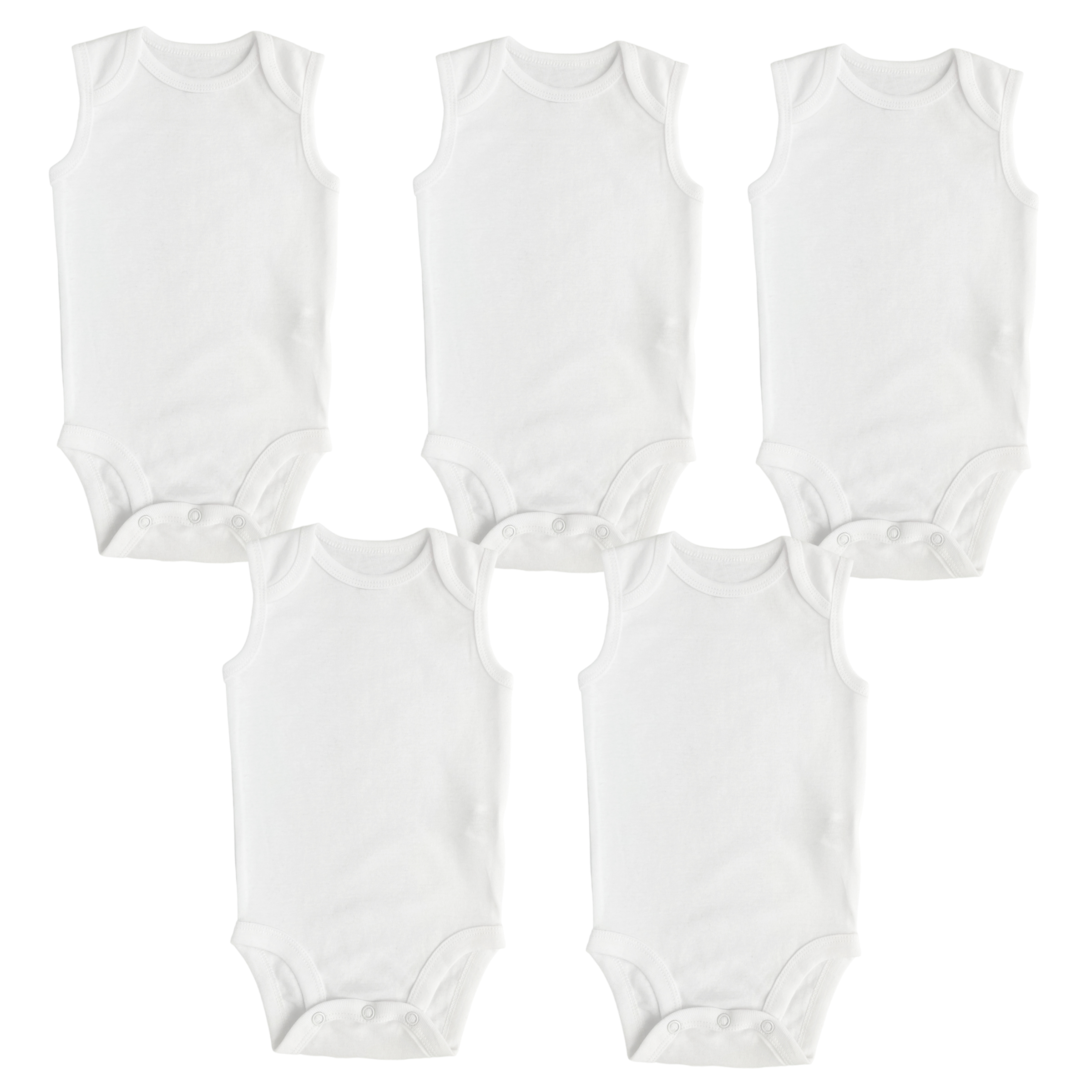 Kit de 5 Pañaleros Body S/Manga para Niño Bebe Unisex