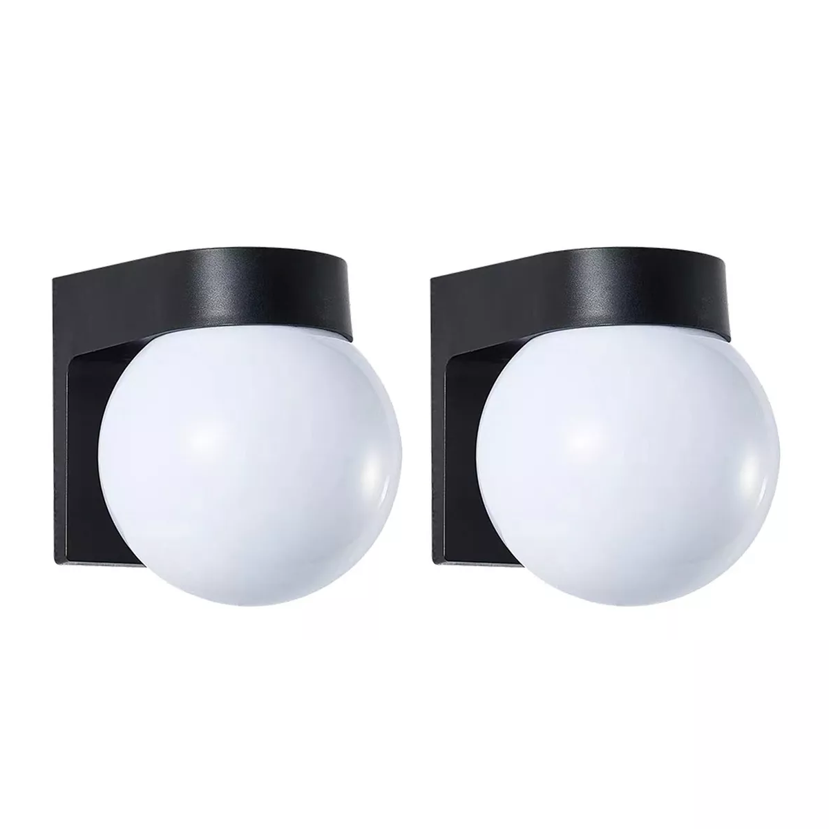 Par Lampara De Pared Exterior/interior Arbotante Tipo Globo 2pcs.