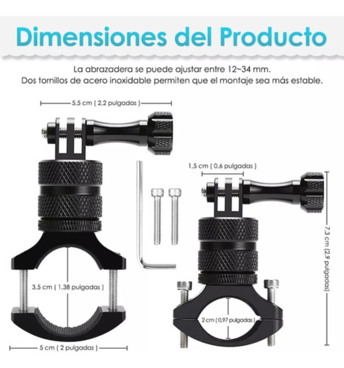 Soporte De Cámara Gopro Garmin Dhl Para Manubrio De Bici Negro