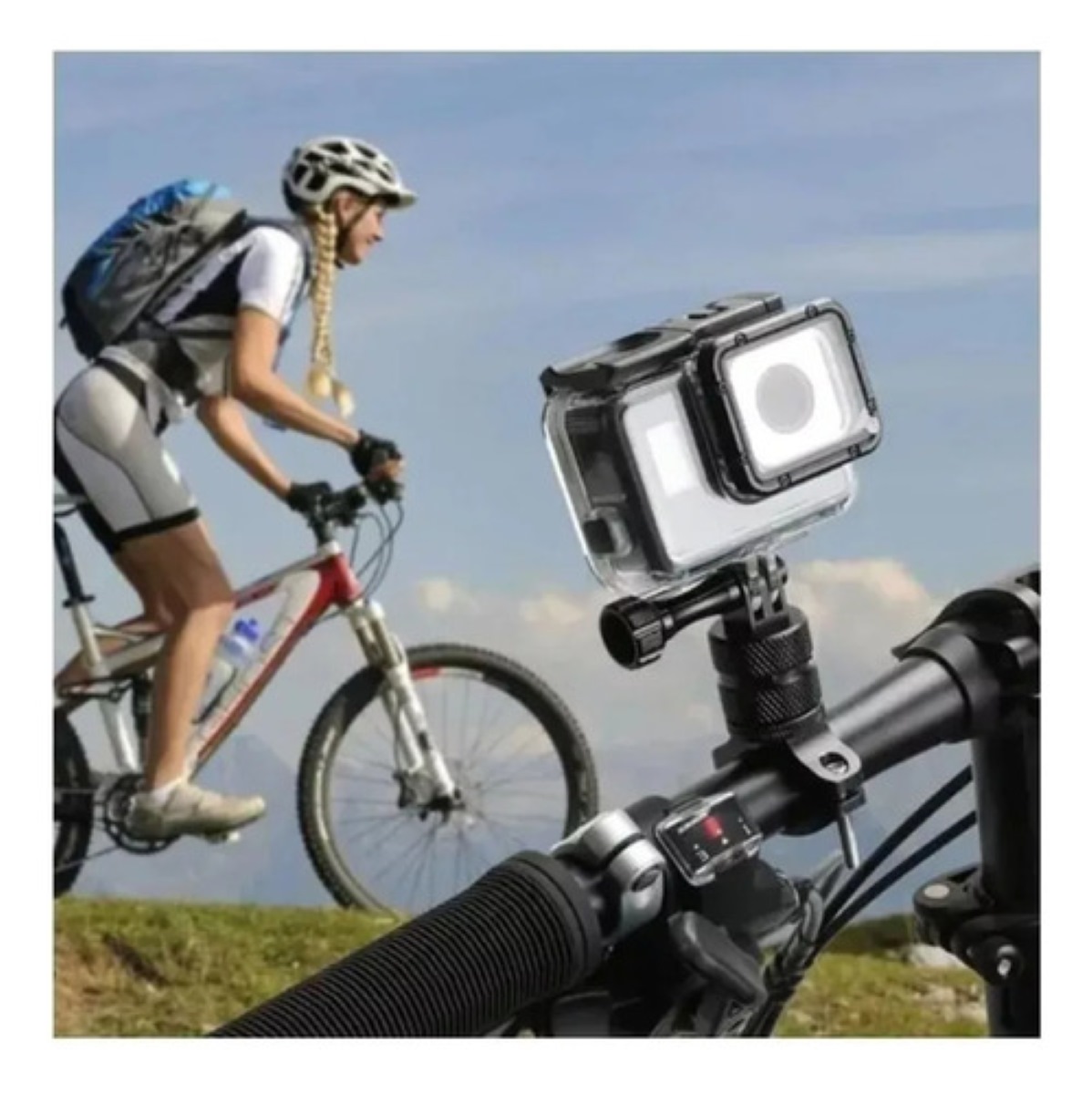 Soporte De Cámara Gopro Garmin Dhl Para Manubrio De Bici Negro