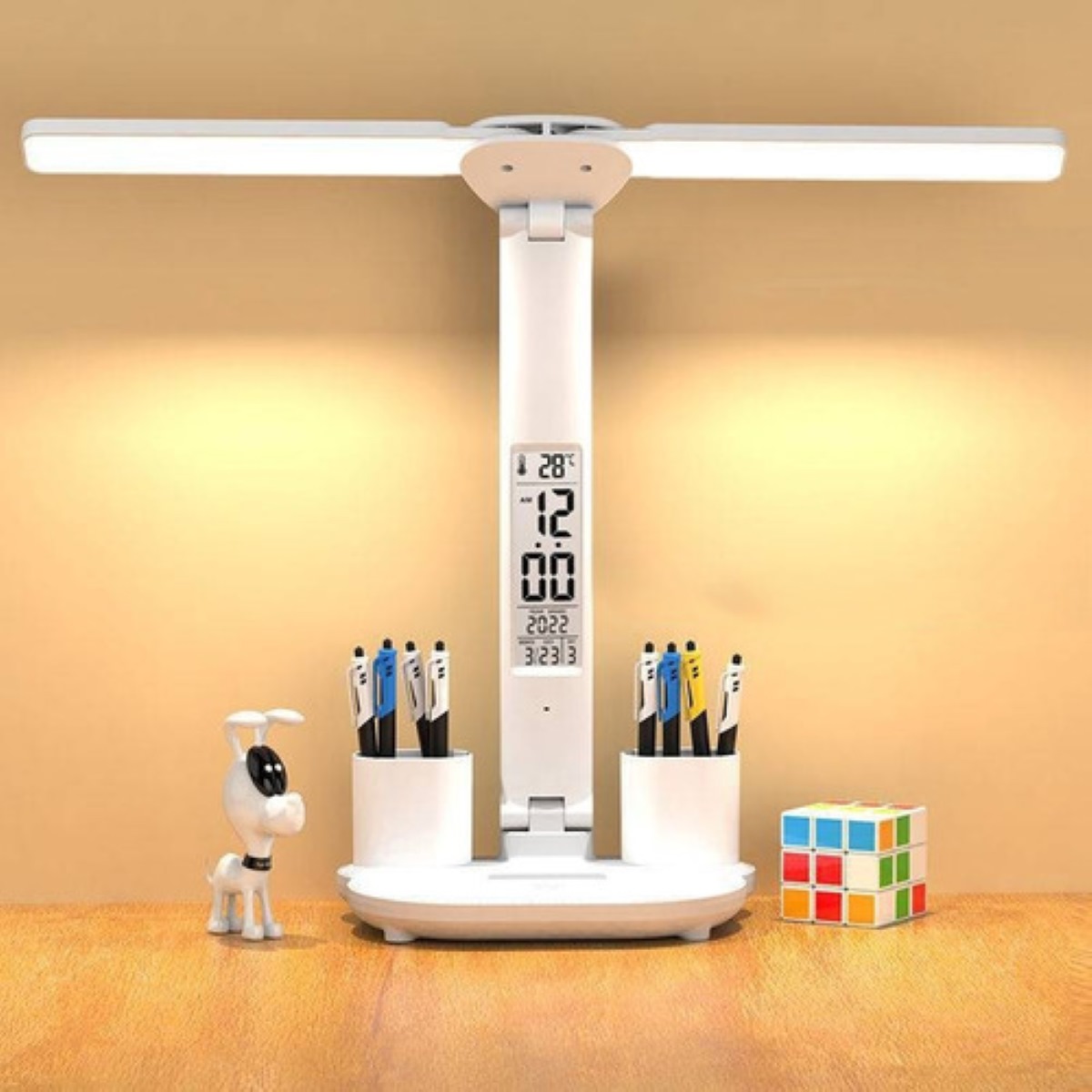 Lámpara De Mesa Led Recargable, Iluminación De Área Grande Blanco.