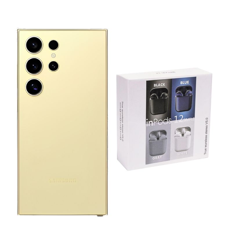 Galaxy S24 Ultra 256GB Amarillo Snapdragon + Audífonos Genéricos.