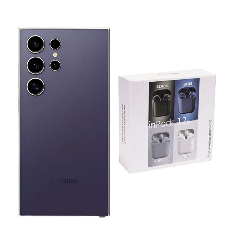 Galaxy S24 Ultra 256GB Morado Snapdragon + Audífonos Genéricos.