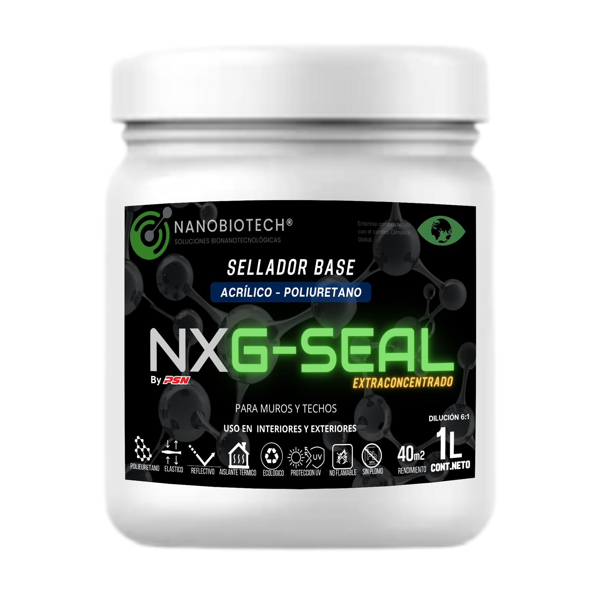 Sellador Nxg-seal Poliuretano Bote 1lt Fisuras Y Grietas.