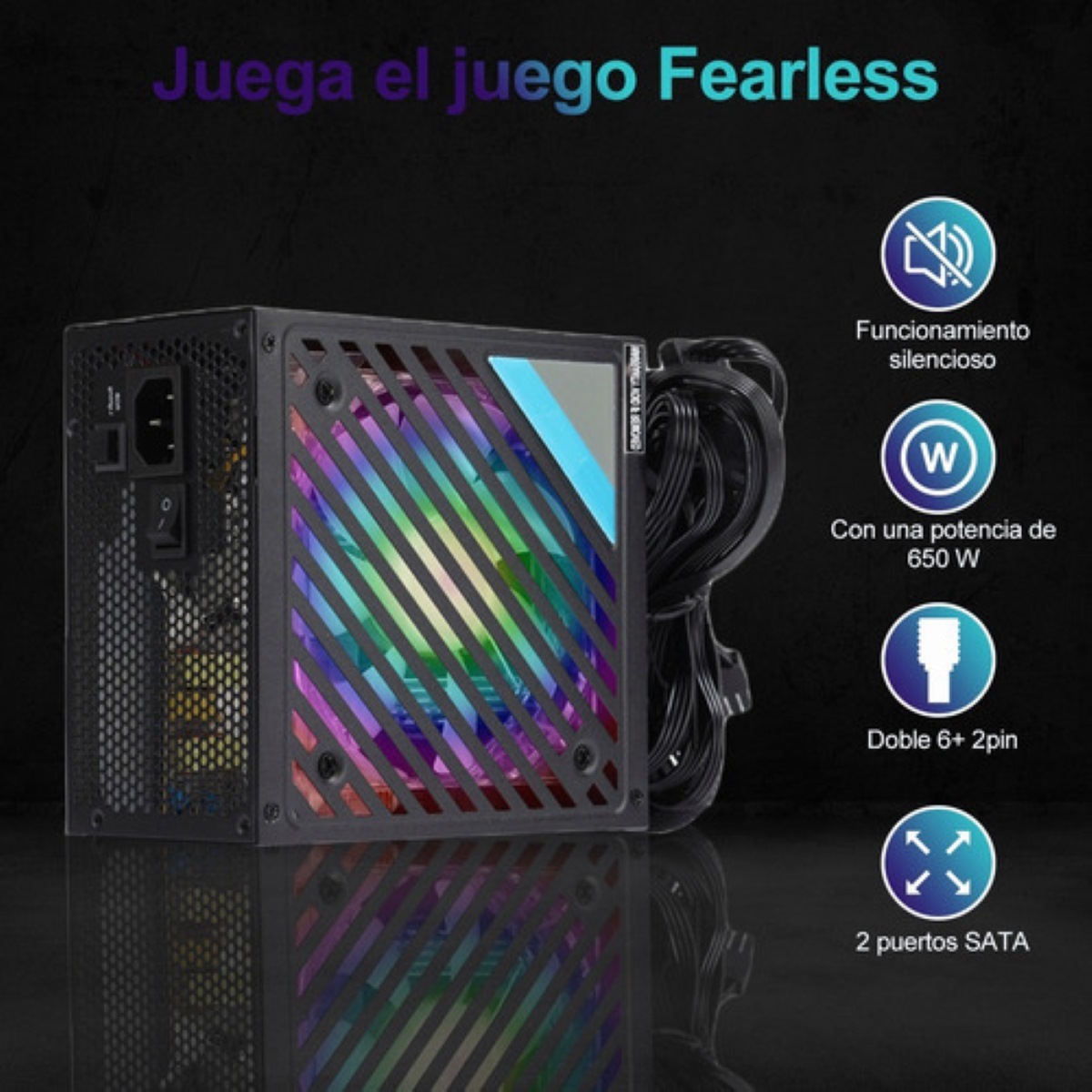 Fuente De Alimentación Universal De Sobremesa 650w Negro 