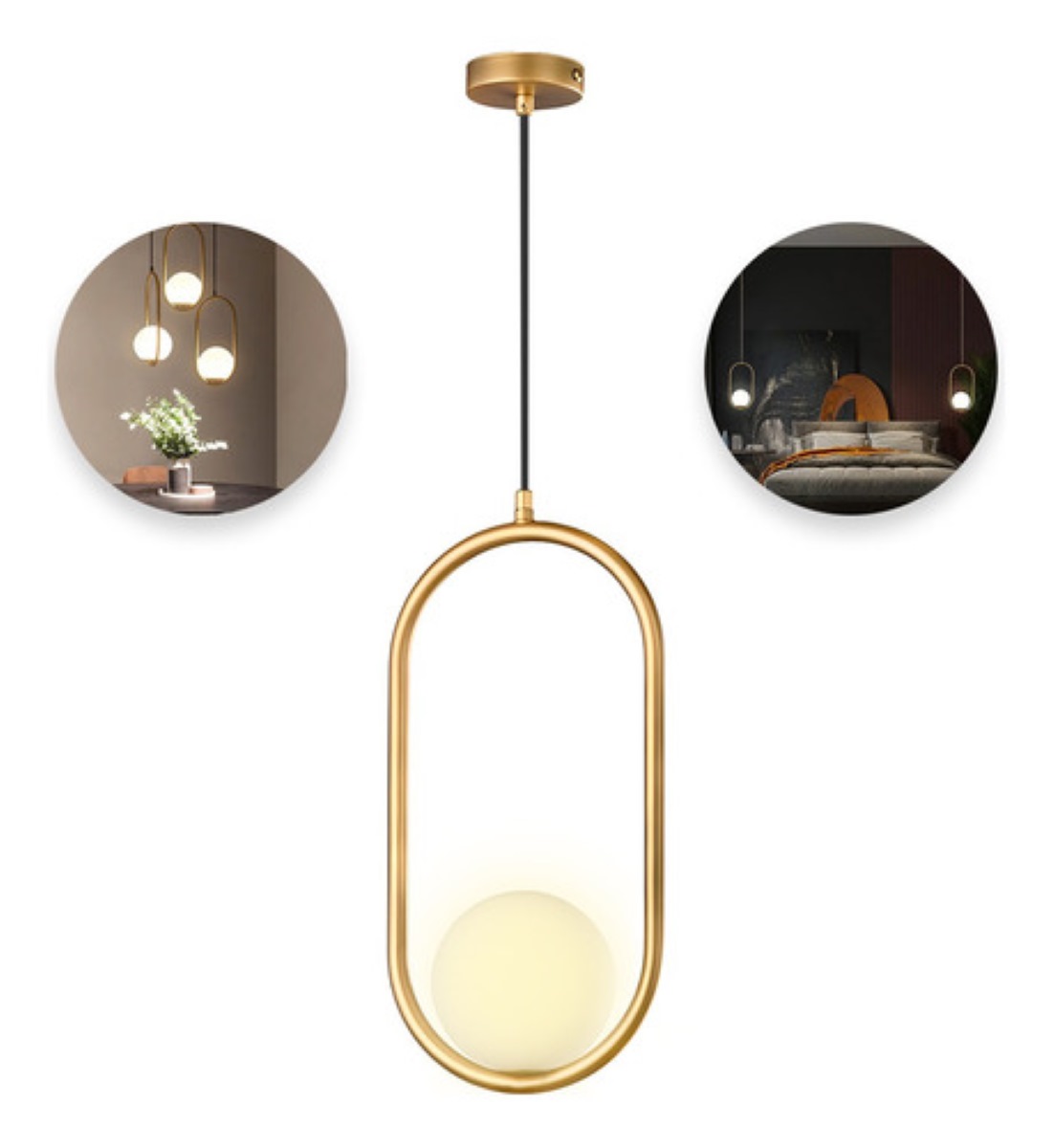Lámpara De Techo Moderna Candelabro De Globo Colgante Latón Dorada