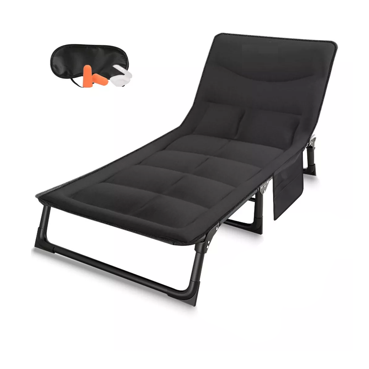 Catre Plegable Catre Acampar Campismo Portatil Negro.