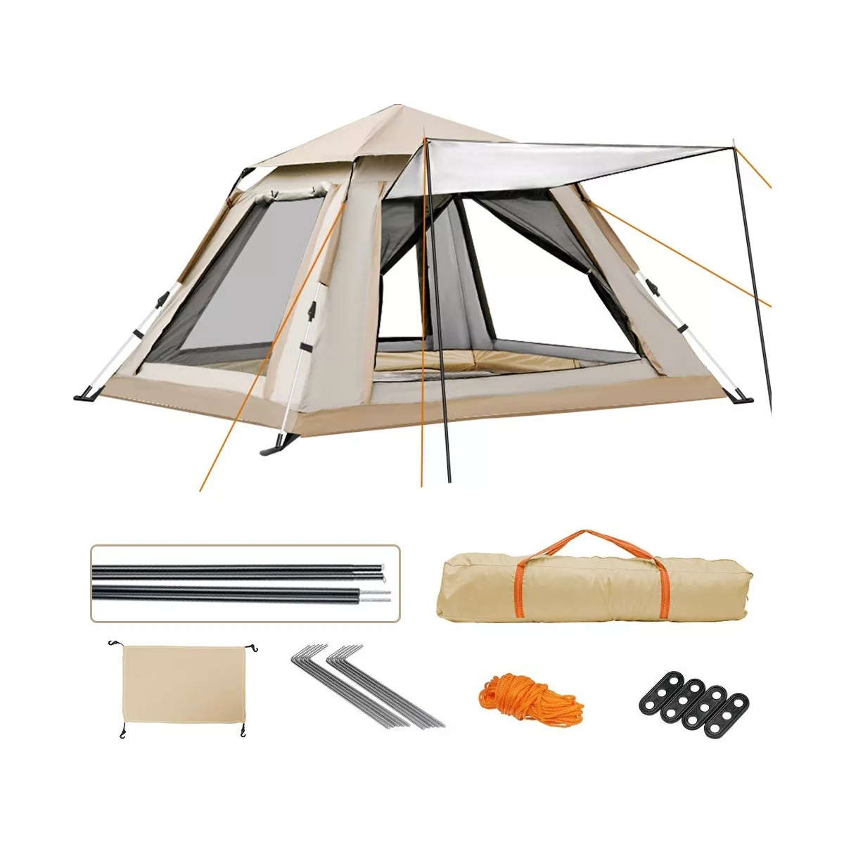 Tienda Casa Campaña Cámping Acampar Para 3-5personas 240*240.
