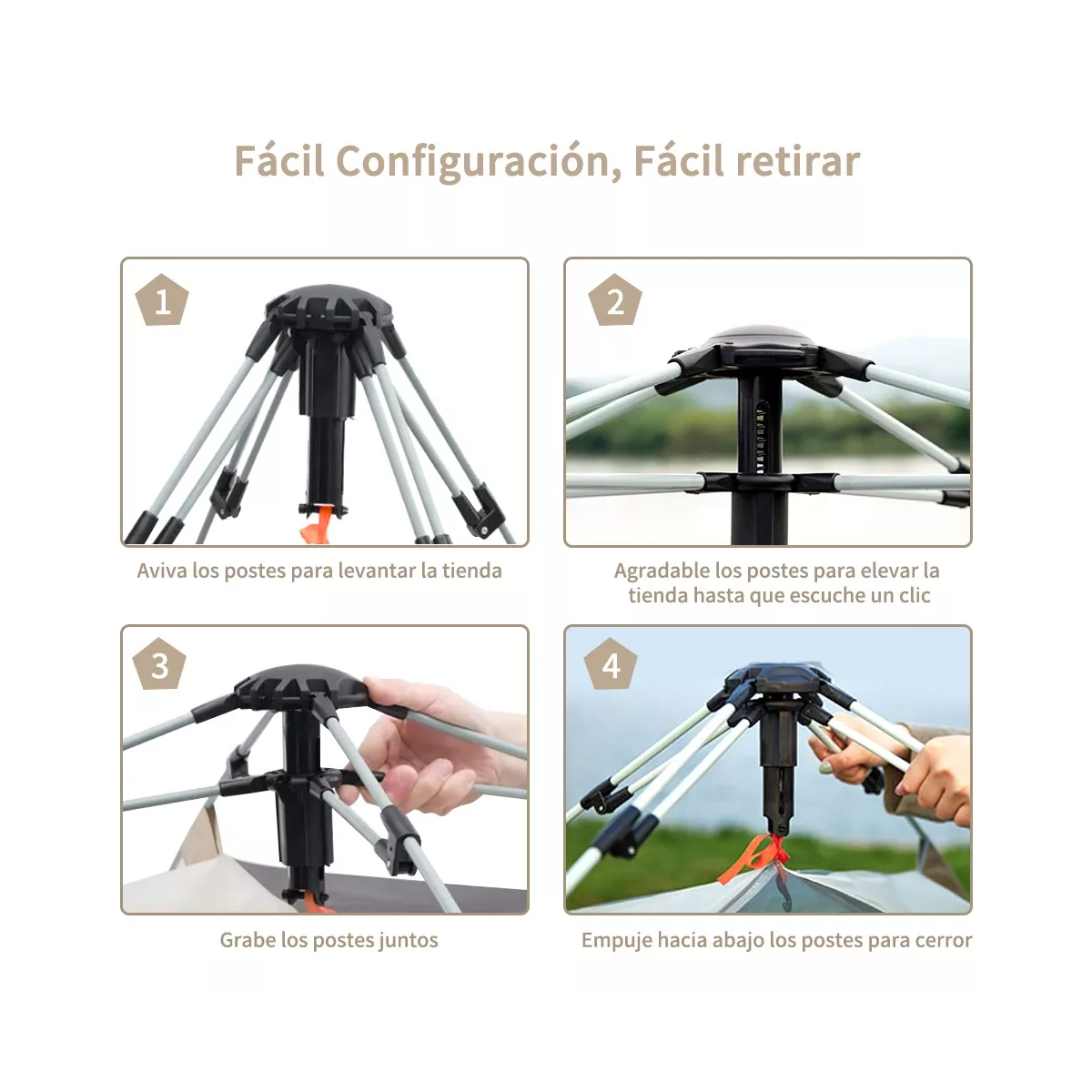Tienda Casa Campaña Cámping Acampar Para 3-5personas 240*240.