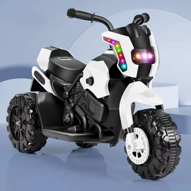 Moto eléctrica para niño montable blanca de lujo