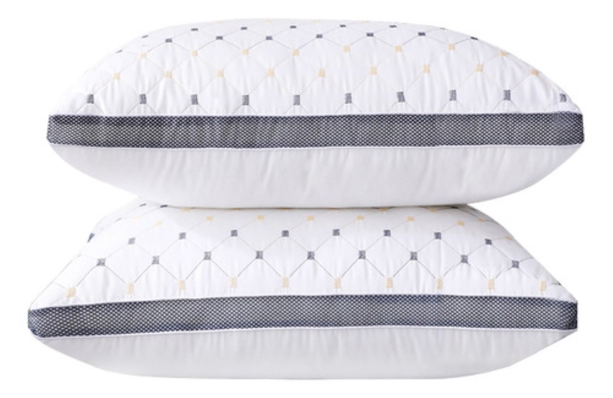 Set 2 Almohadas Ultra Suaves Fibra Transpirables, Blanco