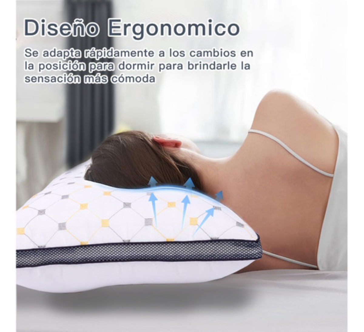 Set 2 Almohadas Ultra Suaves Fibra Transpirables, Blanco