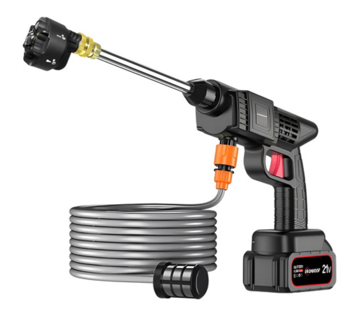 Hidrolavadora eléctrica portátil y inalámbrica 550 w, Negro