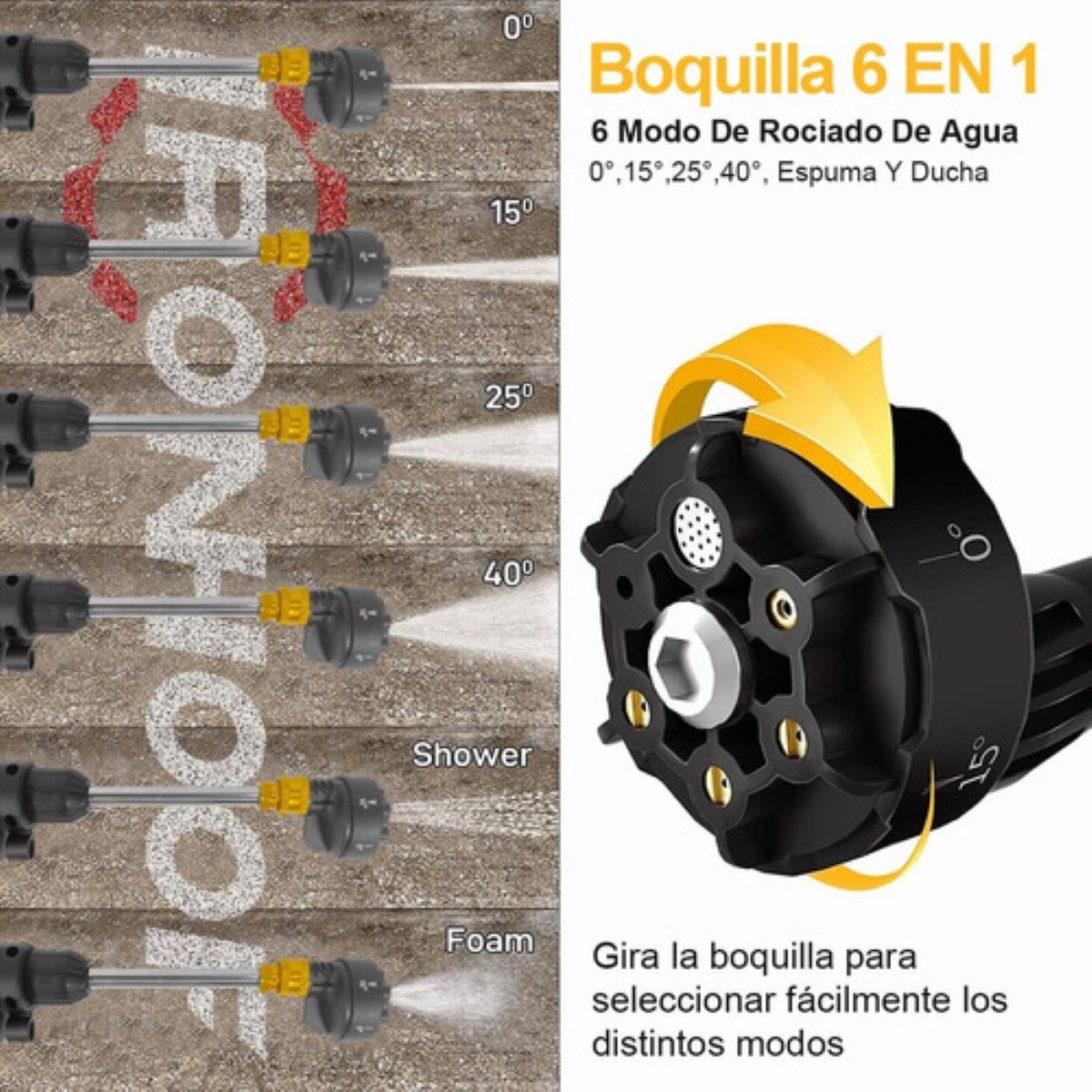 Hidrolavadora eléctrica portátil y inalámbrica 550 w, Negro
